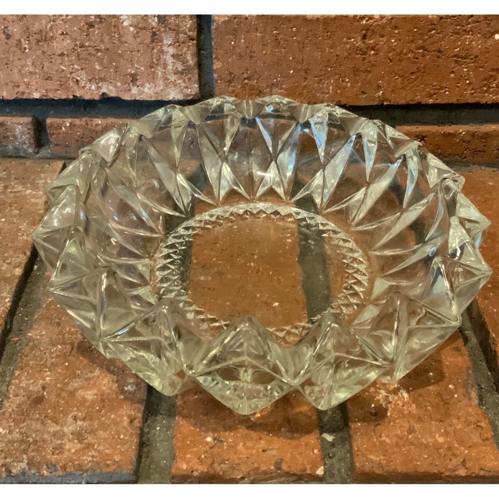 KIG Indonesia Clear Glass Vintage Ashtray Candy Dish